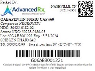 Gabapentin#60 - Gabapentin 300mg Cap Qty 60 NDC 80425 0182